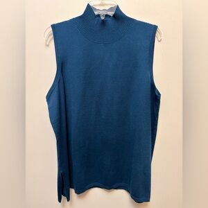 WYNNE LAYERS Bluish Green Mock Neck Sleeveless Top